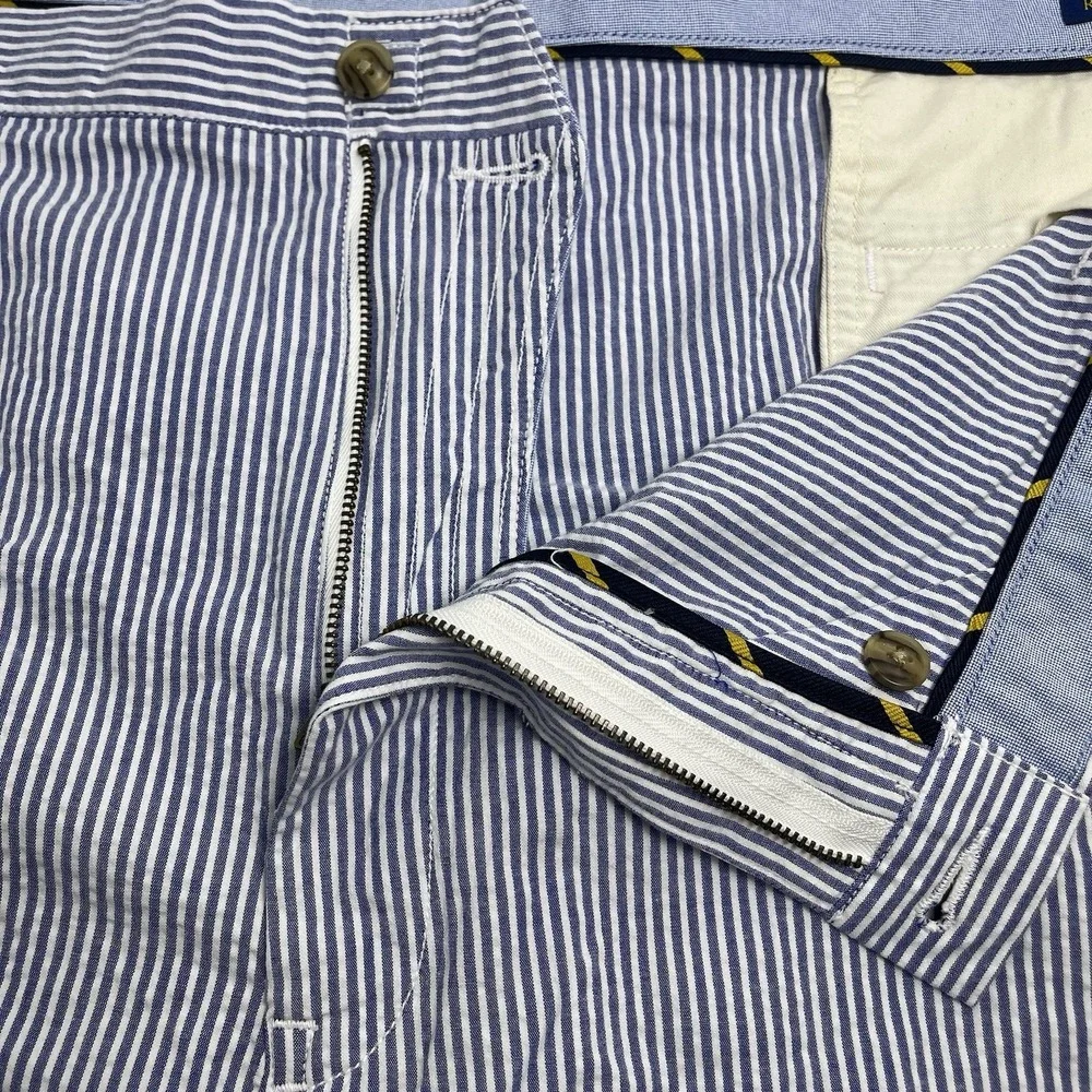 Polo Ralph Lauren Men's Big 54B Classic Fit Seersucker Shorts Blue White Stripe